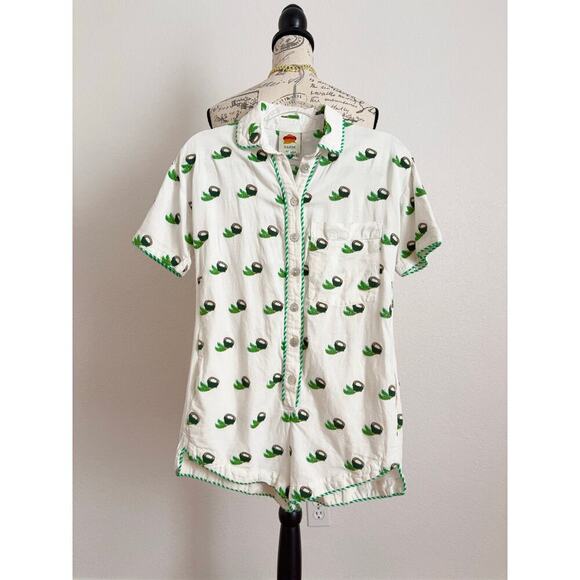 B39 FARM Rio Romper Coconut Embroidered Womens XS Tropical Chic Vacation Cruise - Picture 4 of 11